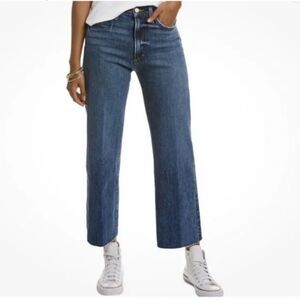 Joe's Jeans Womens 30 High Rise Freya Wide Leg Raw Hem Blue Distressed